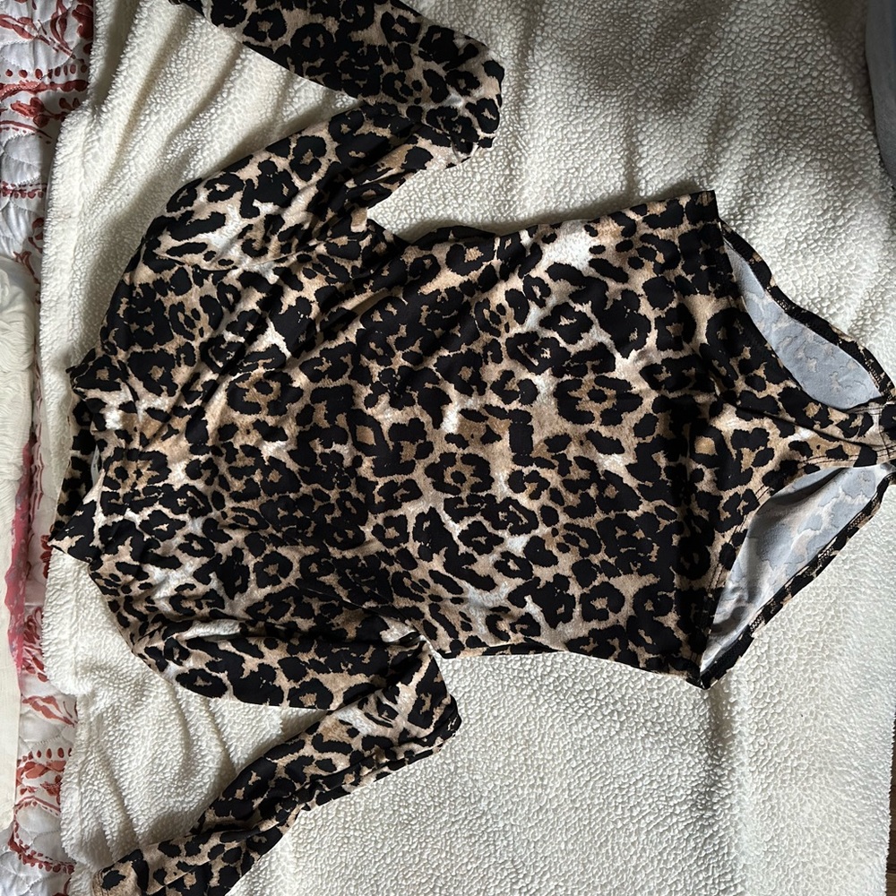 Leopard print body suit